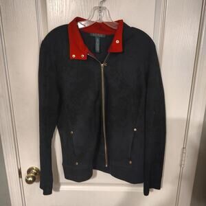 Lauren Ralph Lauren Black & Red Zip Jacket Size XL